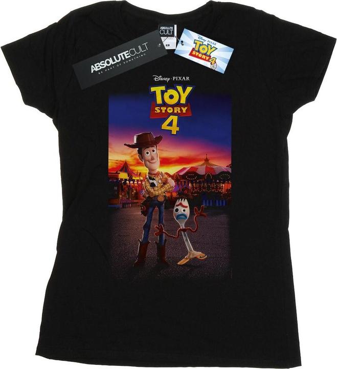 Actual product image Disney Womens/Ladies Toy Story 4 Woody And Forky Poster Cotton T-Shirt (M)