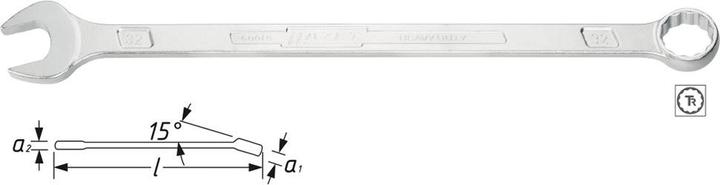 Actual product image HAZET Combination wrench ∙ extra long ∙ slim design 600LG-27 ∙ Outside 12-point traction profile ∙ … (27 mm)