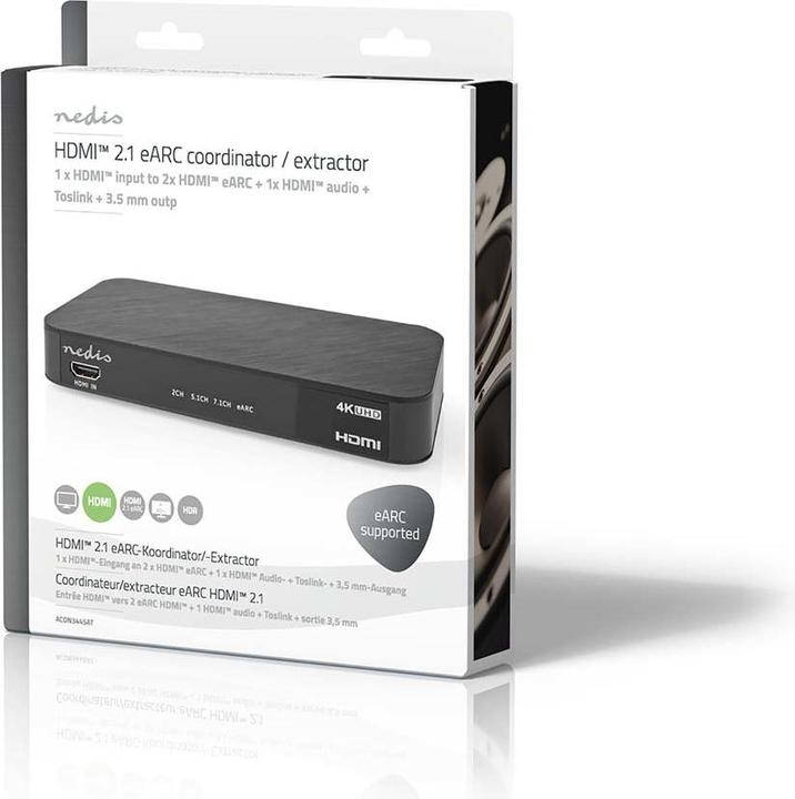 Actual product image Nedis Digital Audio Converter | 2-way | Connections - Input: DC Power / 1x HDMI™ input | Connections