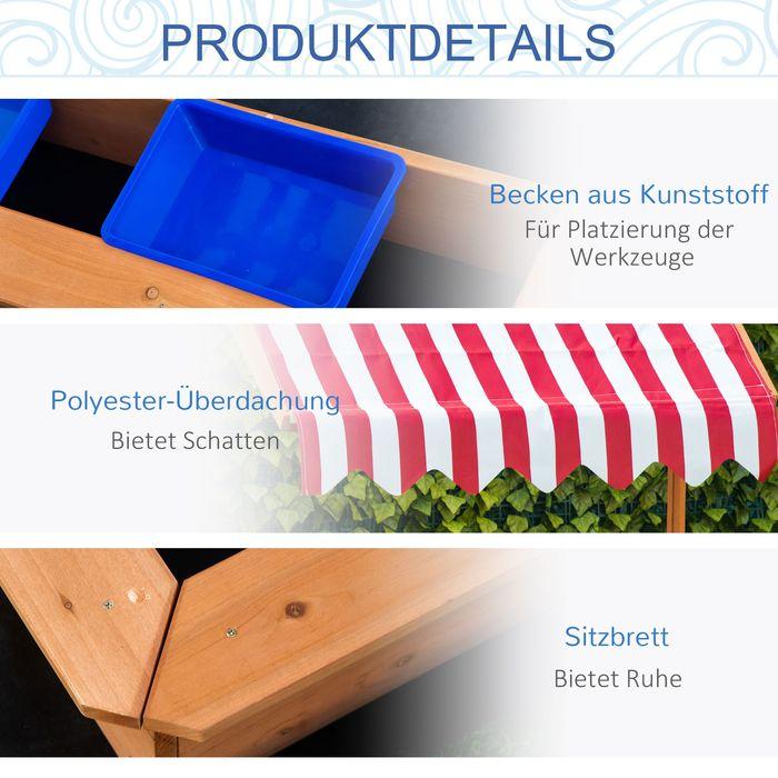 Produktbild Swisshandel24 Sandkasten Sandkiste Holz Bodenloses Design Matsch-Bereich für Kinder 3-7 Jahre Sandkasten mit Abdec