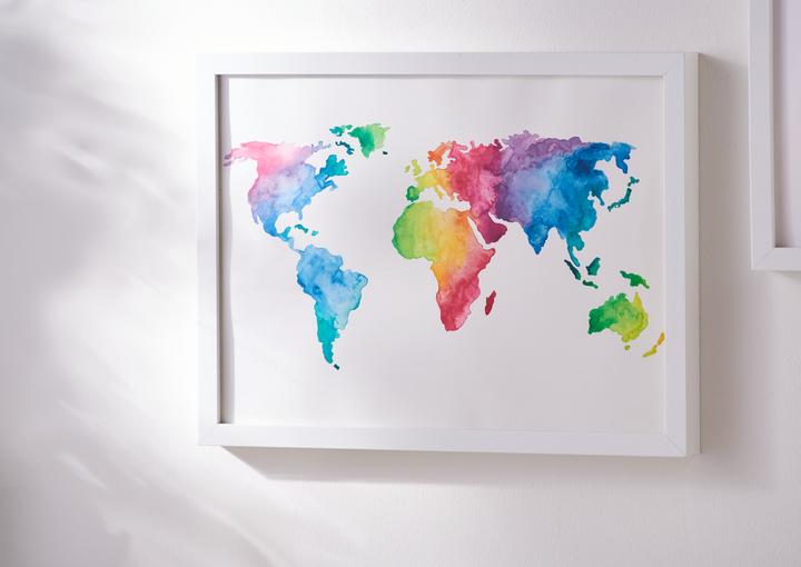 Immagine prodotto VBS Stencil "Mappa del mondo, viaggiamo", A3