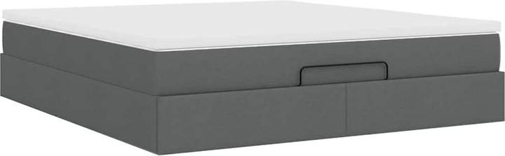 Actual product image VidaXL Ottoman bed with mattress dark grey 160x200 cm fabric (160 x 200 cm)