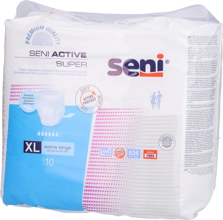 Immagine prodotto Seni Attivo Super Pantaloni monouso traspiranti in vita 120-160cm 6 gocce (10 x, Grande vantaggio)