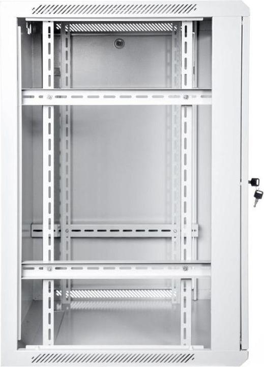 Image du produit Digitus Armoire réseau murale 19 21U Rack 600x600 porte vitrée grise non divisée pliée 60kg (21 HE, Rack 19 pouces)