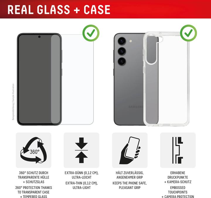 Produktbild Displex Real Glass, 2D Panzerglas + Handyhülle (1 Stück, Samsung Galaxy S25 Ultra)