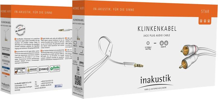 Actual product image Inakustik Star stereo jack - 2x RCA (1.50 m, Cinch, 3.5mm jack (AUX))