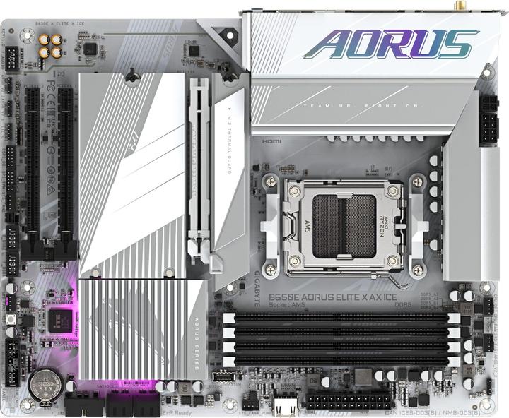 Actual product image Gigabyte B650E AORUS Elite X AX ICE (AM5, AMD B650E, ATX)