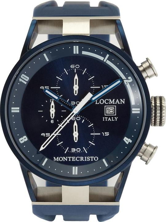 Locman Italy Herrenuhr Montecristo Classic Chrono PVD blau Ref. 051 (Chronograph)