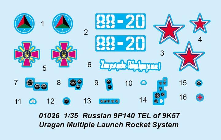 Actual product image Trumpeter Russian 9P140 TEL of 9K57 Uragan Multipl Launch Rocket System