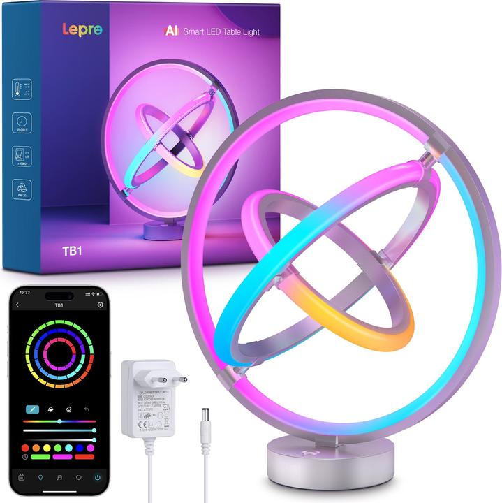 Actual product image Lepro TB1 Smart LED Tischlampe 14W mit Music Sync