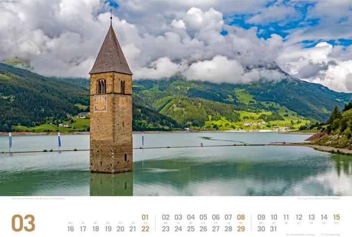 Image du produit Südtirol - von Bozen bis zu den drei Zinnen - ReiseLust Kalender 2026 (45 x 33 cm, Couverture rigide, Allemand)