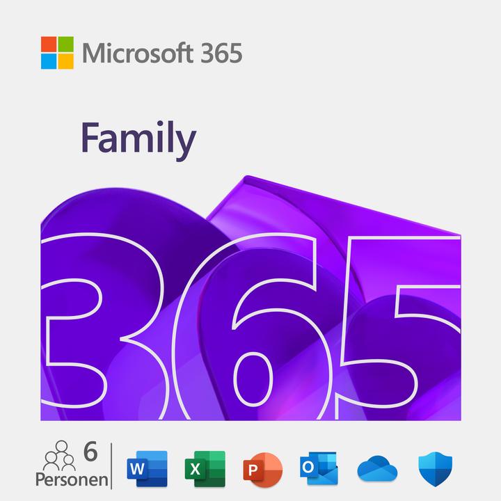 Microsoft 365 Family (6 User, 5 Geräte/User, 12 Monate)