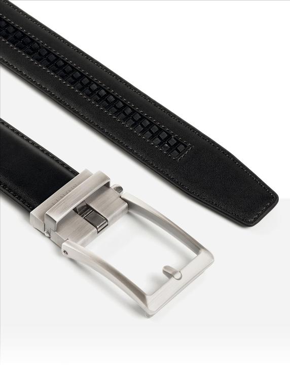 Actual product image Monti Leather belt STANFORD 3.5 cm wide, automatic buckle, infinitely variable (100)
