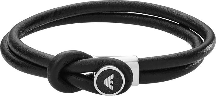 Emporio Armani Essential Armband (19.50 cm, Edelstahl, Leder)