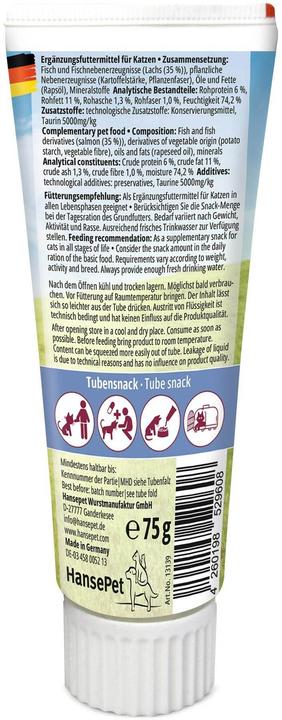 Immagine prodotto Tubicat Snack per gatti crema di salmone, 75 g, tipo di snack: pasta (1 pz., 75 g)
