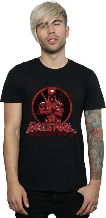 Actual product image Deadpool Mens Arms Crossed Logo T-Shirt (S)