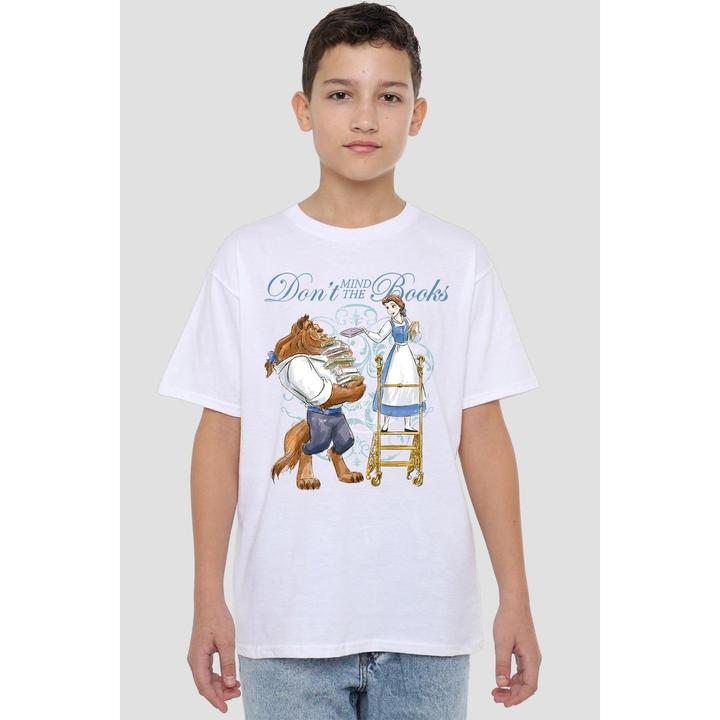 Actual product image Beauty And The Beast Childrens/Kids Don't Mind the Books T-Shirt (104)