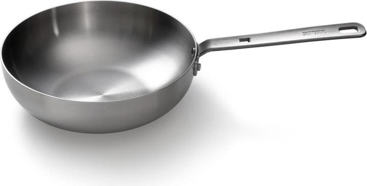 Skottsberg Wok Edelstahl, 28 cm Durchmesser, 3-lagiger Sandwichboden, Edelstahlgriff (28 cm, Wok Pfanne, Aluminium, Edelstahl)