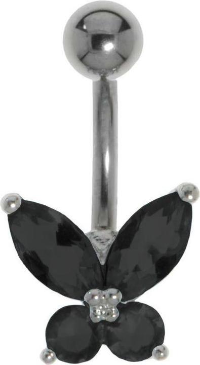 Bijouteria Bauchpiercing (Kristall, Messing rhodiniert, Titan)