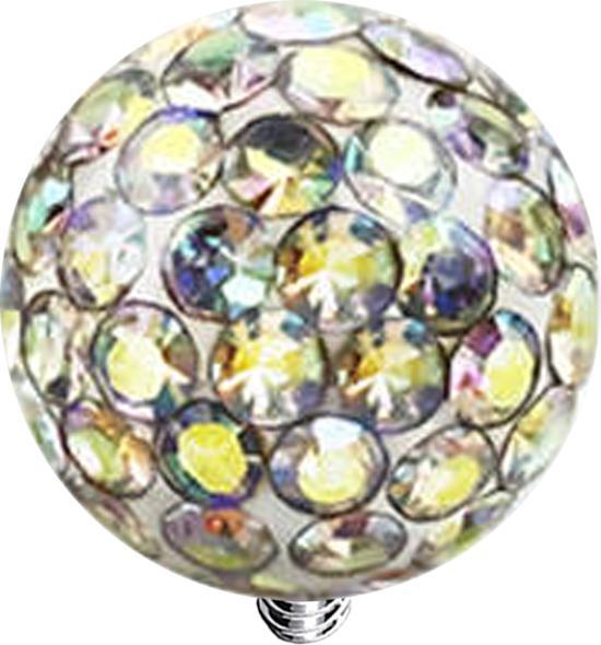 Star Piercing Dermal Anchor Kristall Kugel multicolor Epoxy Schutzschicht (ohne Messing, Titan G23)