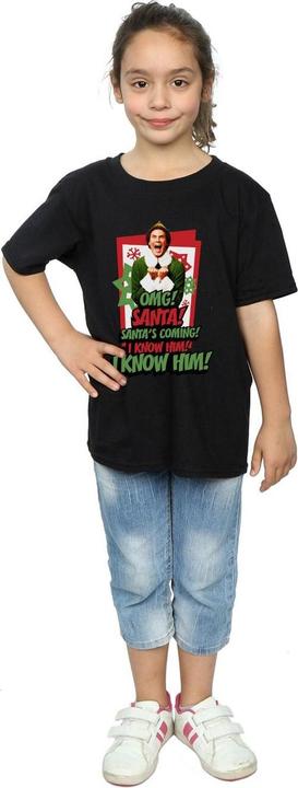 Actual product image Elf Girls OMG Santa Cotton T-Shirt (140, 146)
