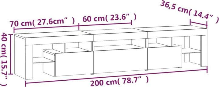 Actual product image VidaXL Alana (200 x 36.5 x 40 cm)