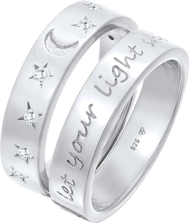 Immagine prodotto Elli Anello Moon Star - Lascia che la tua luce brilli in argento 925 (52, 925 Argento)