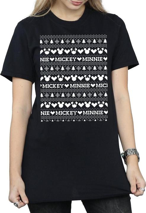 Immagine prodotto Disney Mickey And Minnie Christmas Fair Isle Maglietta Ampia Donna (3XL)