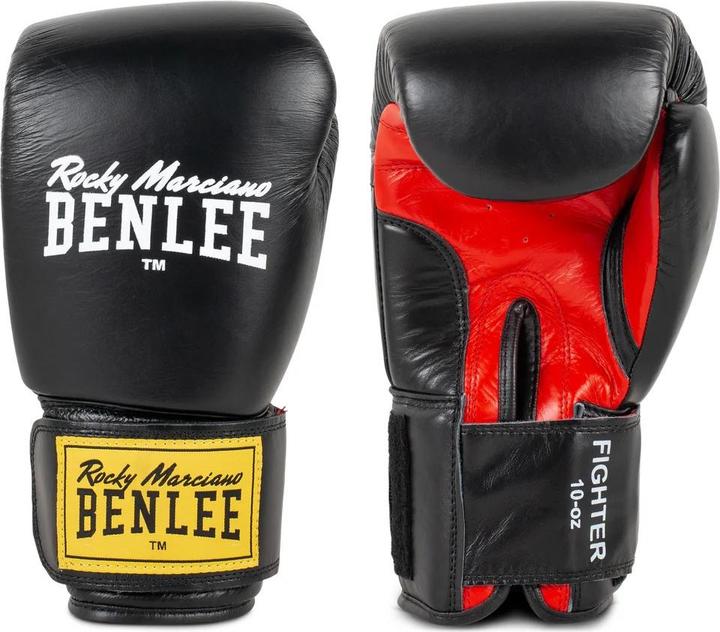 Produktbild Benlee Fighter Boxhandschuhe Leder Schwarz (10 OZ)