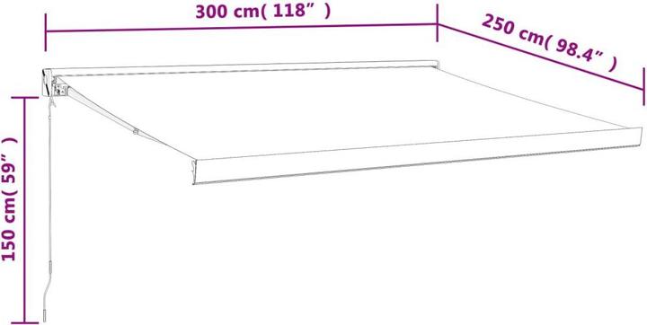 Image du produit VidaXL Store banne anthracite 3x2,5 m tissu et aluminium (3 m)