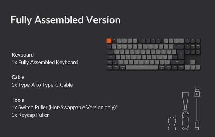 Actual product image Keychron K1 QMK V6 (CH, Wireless, Cable)