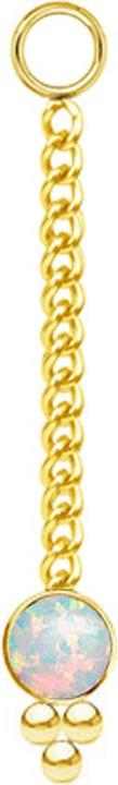 Produktbild Chaotic Trading Anhänger vergoldet Kette mit Anhänger Opal weiss drei Kugeln (Chirurgenstahl 316L, ohne Messing)