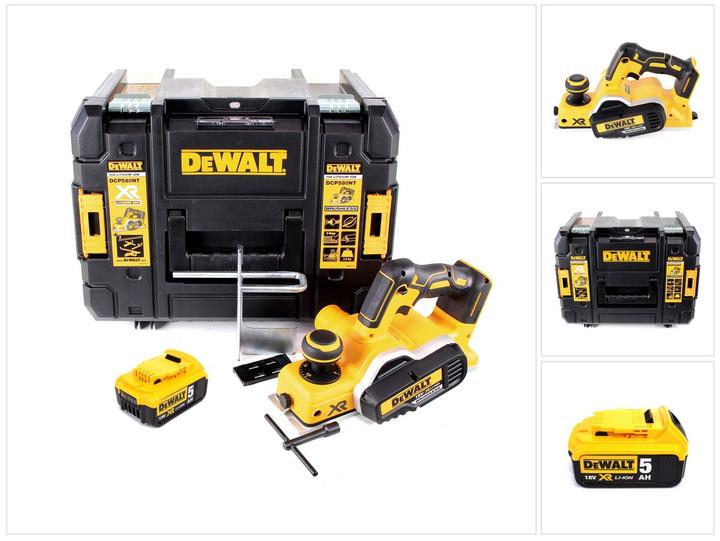 Actual product image DeWalt DCP 580 NT Battery Planer 18V 82mm + 1x Battery 5,0Ah + TSTAK - without charger
