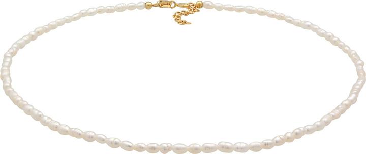 Elli Choker, Perle, Perlenkette (925 Sterling Silber vergoldet, No stone, Süsswasserzuchtperlen, Plastik, 36 cm)