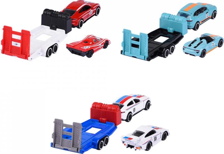 Actual product image Majorette Porsche Race Trailer Assortment 3-sort.