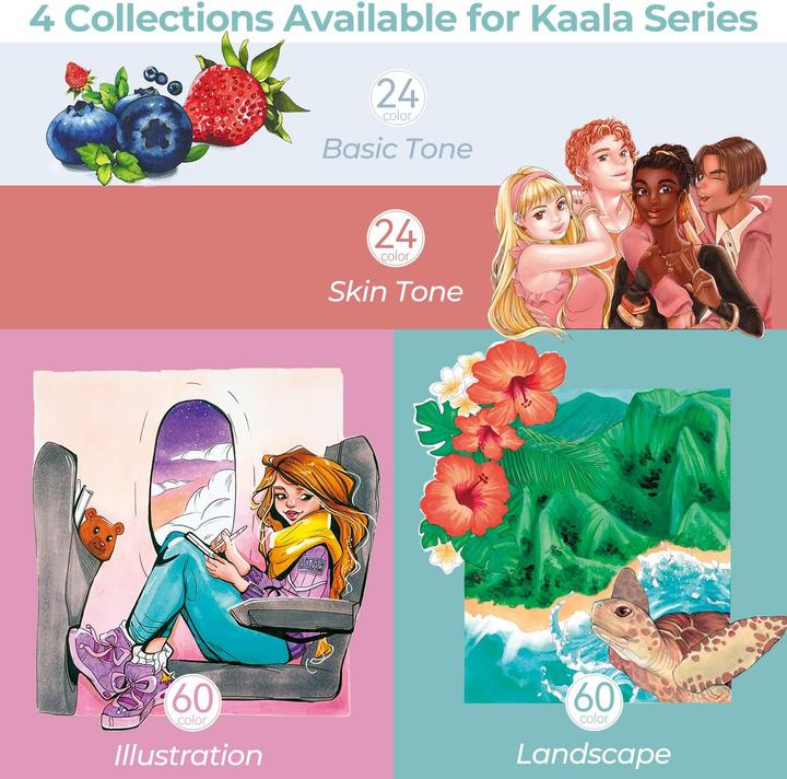 Actual product image Ohuhu Kaala art marker (Multicoloured, 6 mm, 24 x)