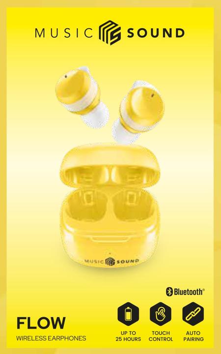 Actual product image Music Sound Cellularline Music & Sound Bluetooth Earphones FLOW Yellow (25 h, Wireless)