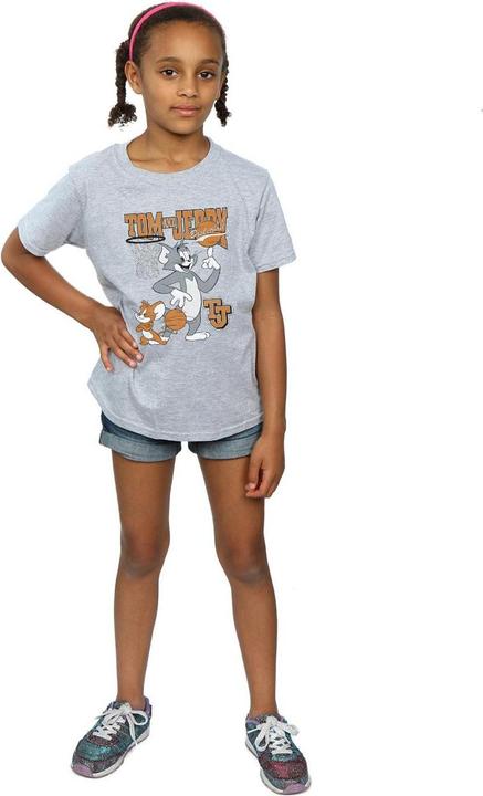Actual product image Tom & Jerry Girls Spinning Basketball Cotton T-Shirt (152, 158)