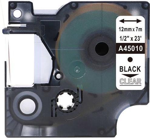 Actual product image Rillstab Labelling tape O45010 Black, transparent (1.20 cm, Transparent, Black)