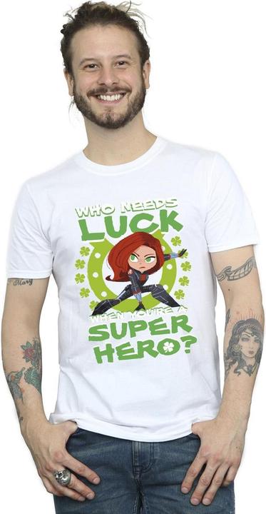 Actual product image Mens St Patrick's Day Black Widow Luck T-Shirt (XL)