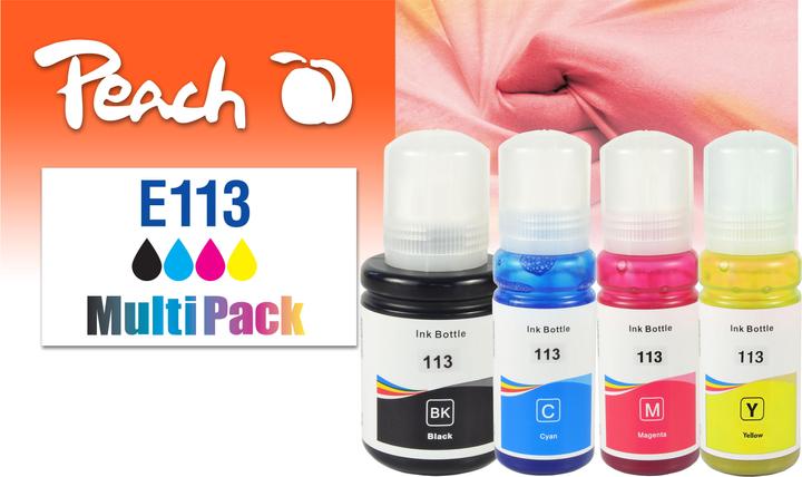 Actual product image Peach Ink Epson CISS 113 MultiPack C/M/Y/BK (M, B, C, Y)