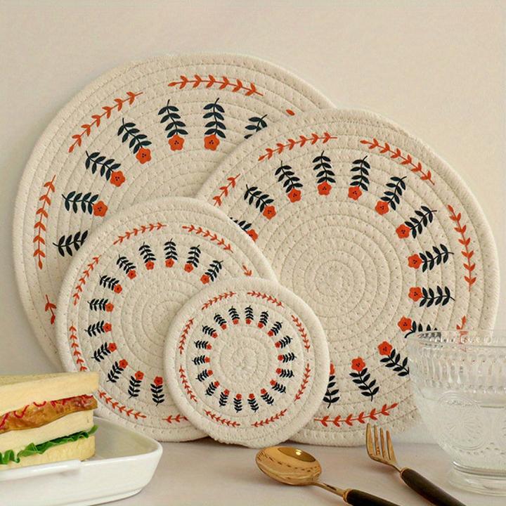 Image du produit Alopini Set de table d'inspiration scandinave, tissé, en coton résistant à la chaleur - polyvalent (1 x)