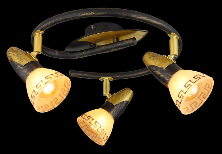 Actual product image Globo Spotlight NOVARA, gold patinated, 5449-3 (E14)