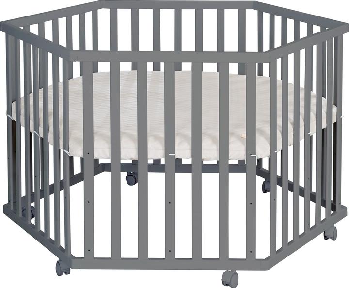 Produktbild Roba Laufgitter 6-eckig Greyish gesteppt (118.50 cm, 103.50 cm, MDF)
