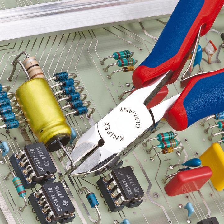 Actual product image Knipex Electronics Diagonal Cutter with carbide cutting edges (120 mm)