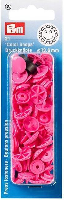 Produktbild Prym Druckknopf Color Snaps, Blume, pink 13.6 mm, Karte 21 Stk.