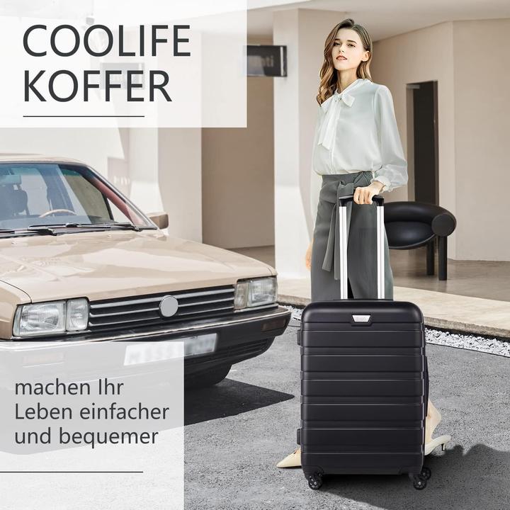 Actual product image Coolife Hartschalenkoffer mit TSA-Schloss (60 l, M (50 - 90l))