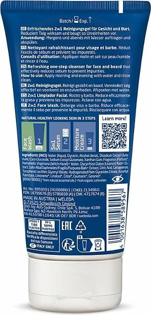 Produktbild Weleda FOR MEN Face Wash 2in1 (100ml) (Reinigungstücher, 100 ml)