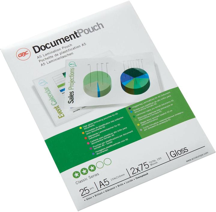 Immagine prodotto GBC DOCUMENT POUCH - Tasche in lamina a caldo (A5, 25 Pezzo/i, 75 µm)