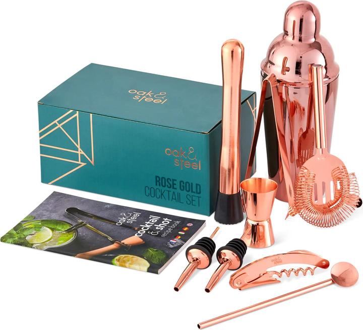Immagine prodotto Oak & Steel Set da 10 cocktail in acciaio inox oro rosa (Set da cocktail)